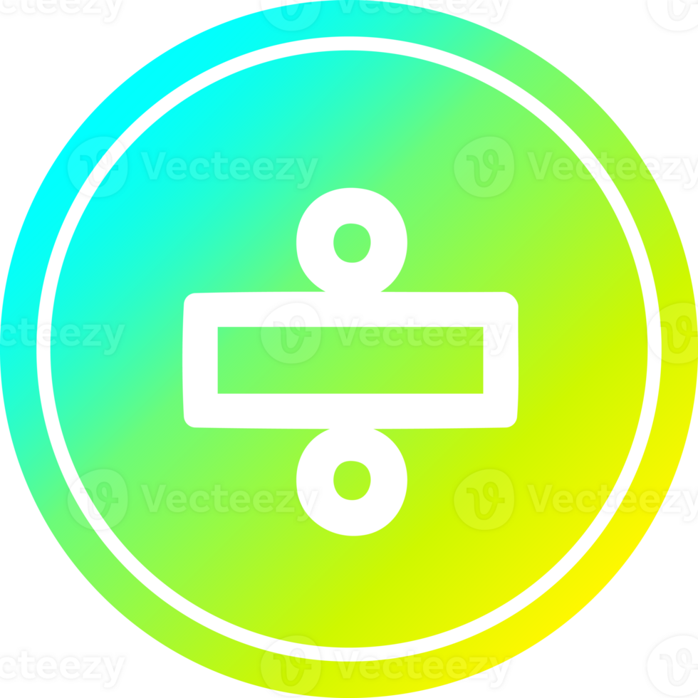 division sign circular icon with cool gradient finish png