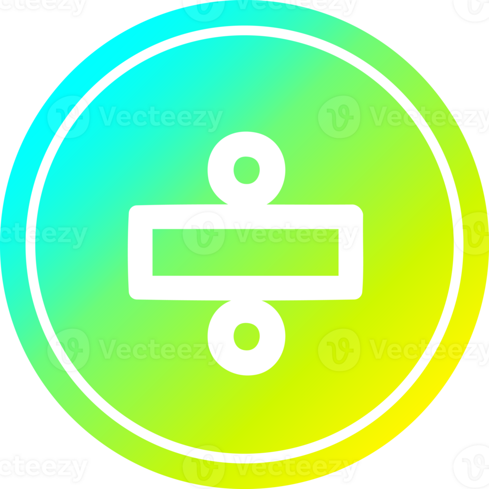 divisie teken circulaire icoon met koel helling af hebben png