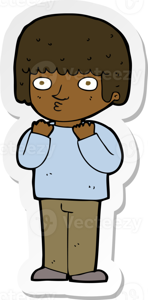 sticker of a cartoon surprised man png