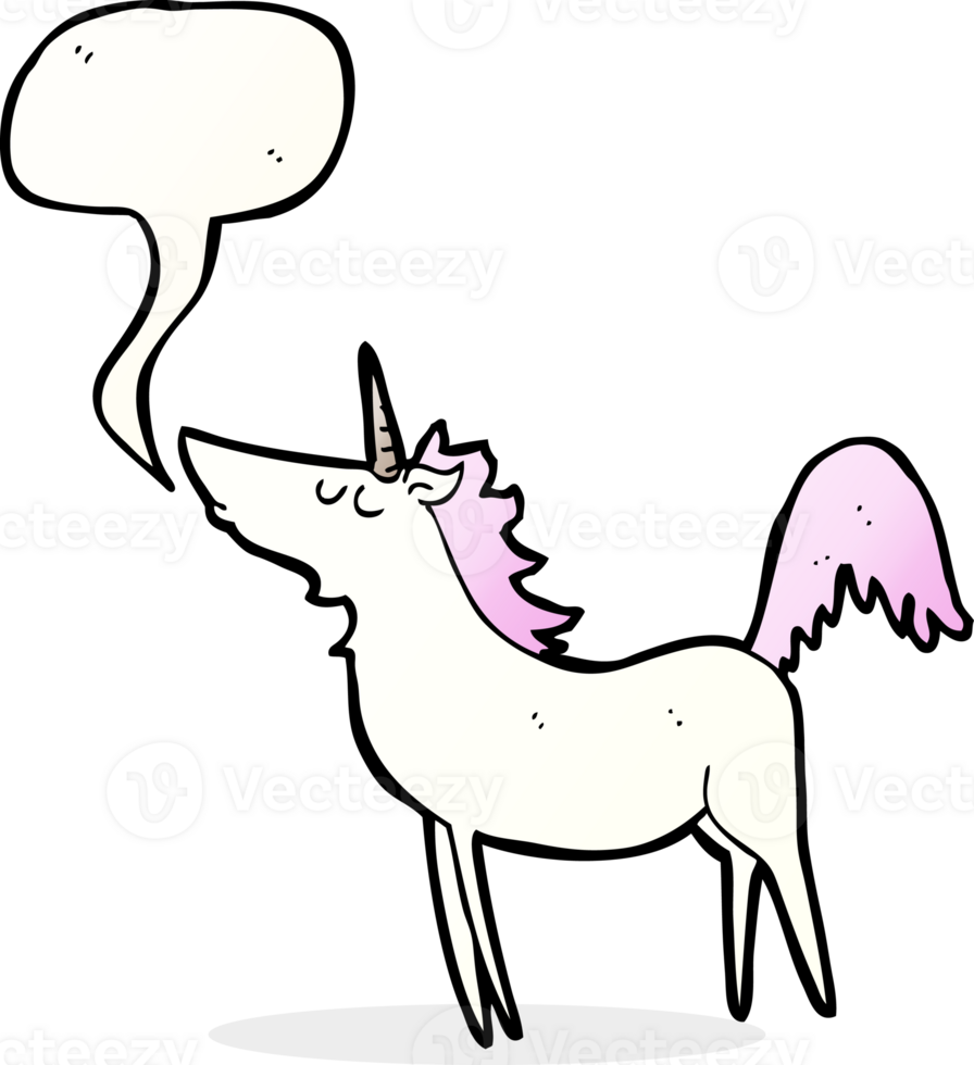 cartoon unicorn with speech bubble png