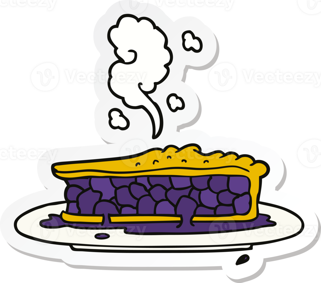 sticker of a cartoon blueberry pie png