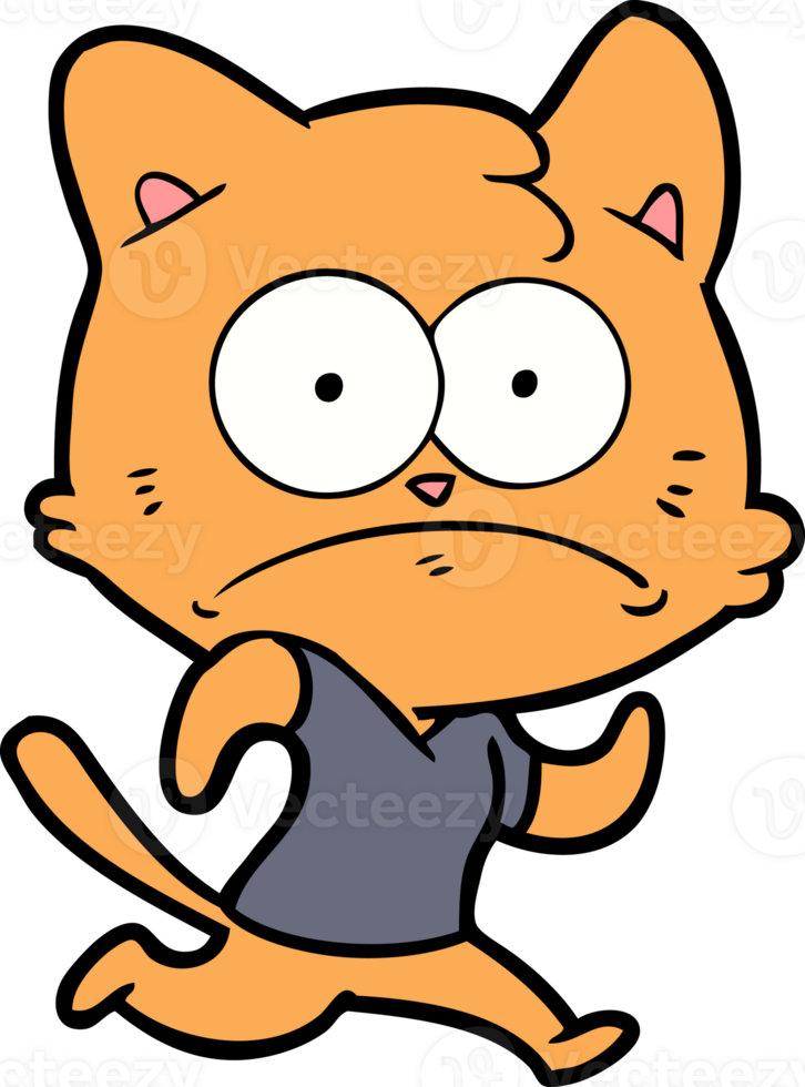 cartoon nervous cat png