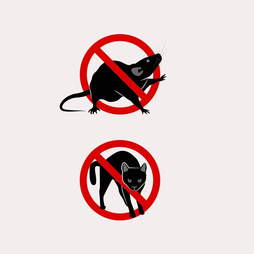 No ratón y gato firmar vector