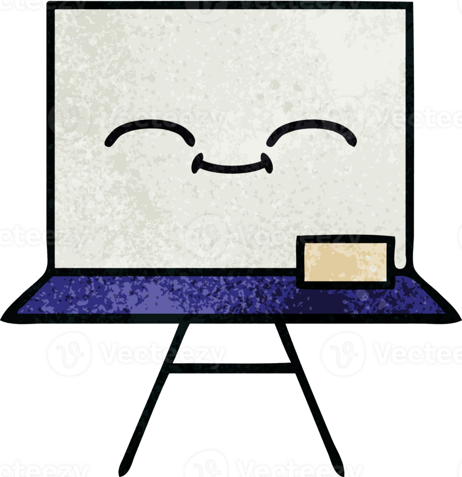 retro grunge texture cartoon of a white board png