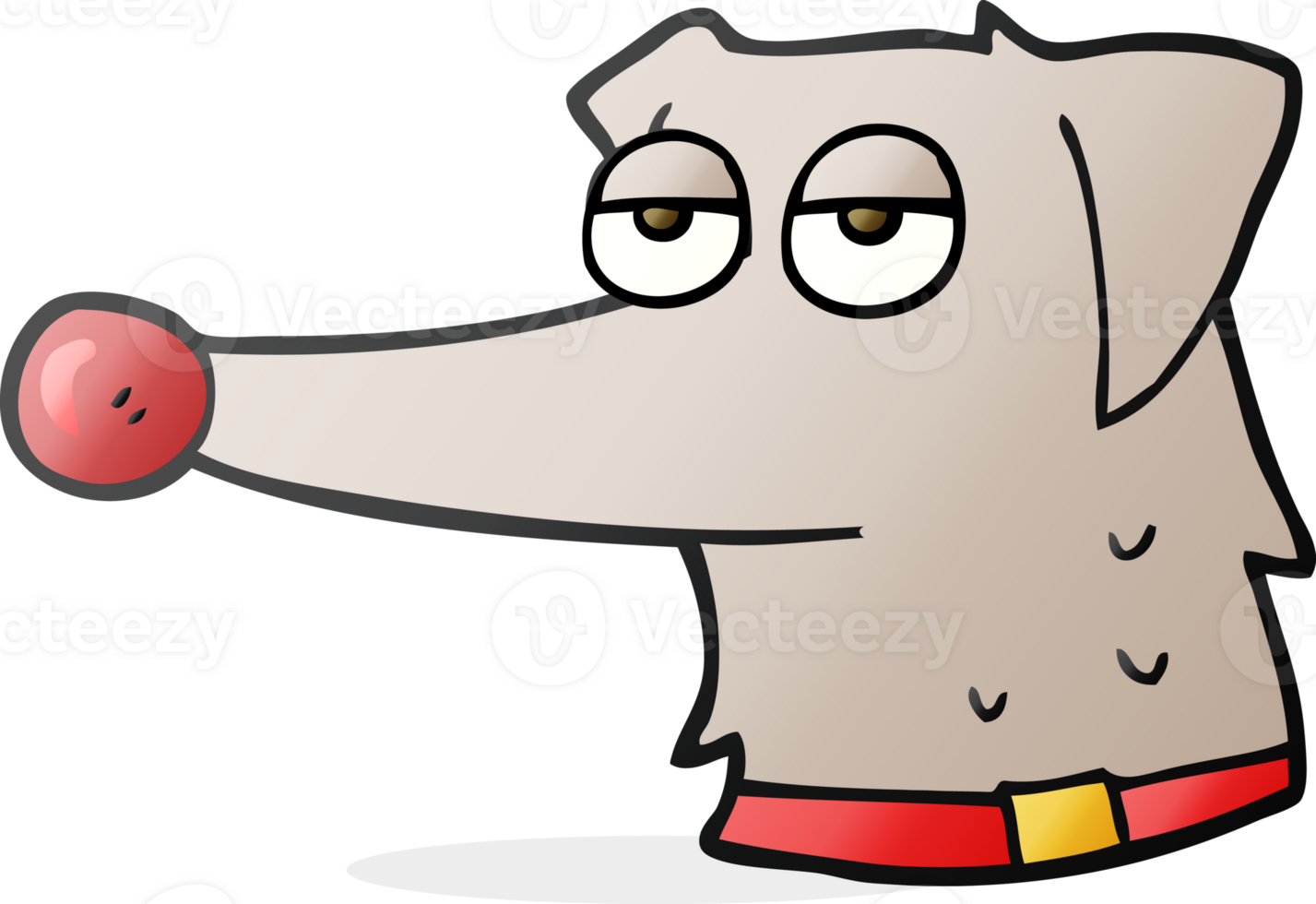 hand drawn cartoon dog with collar png