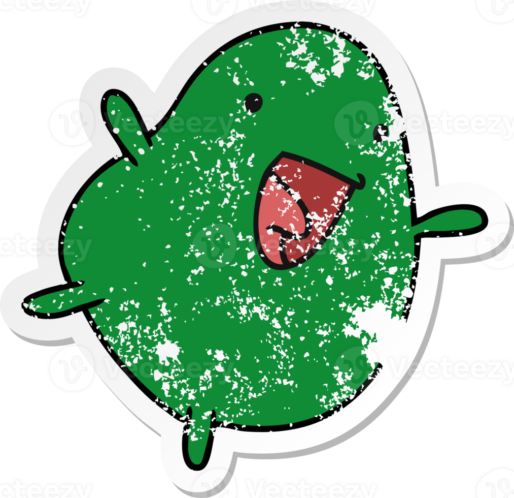 distressed sticker cartoon illustration kawaii cute happy bean png