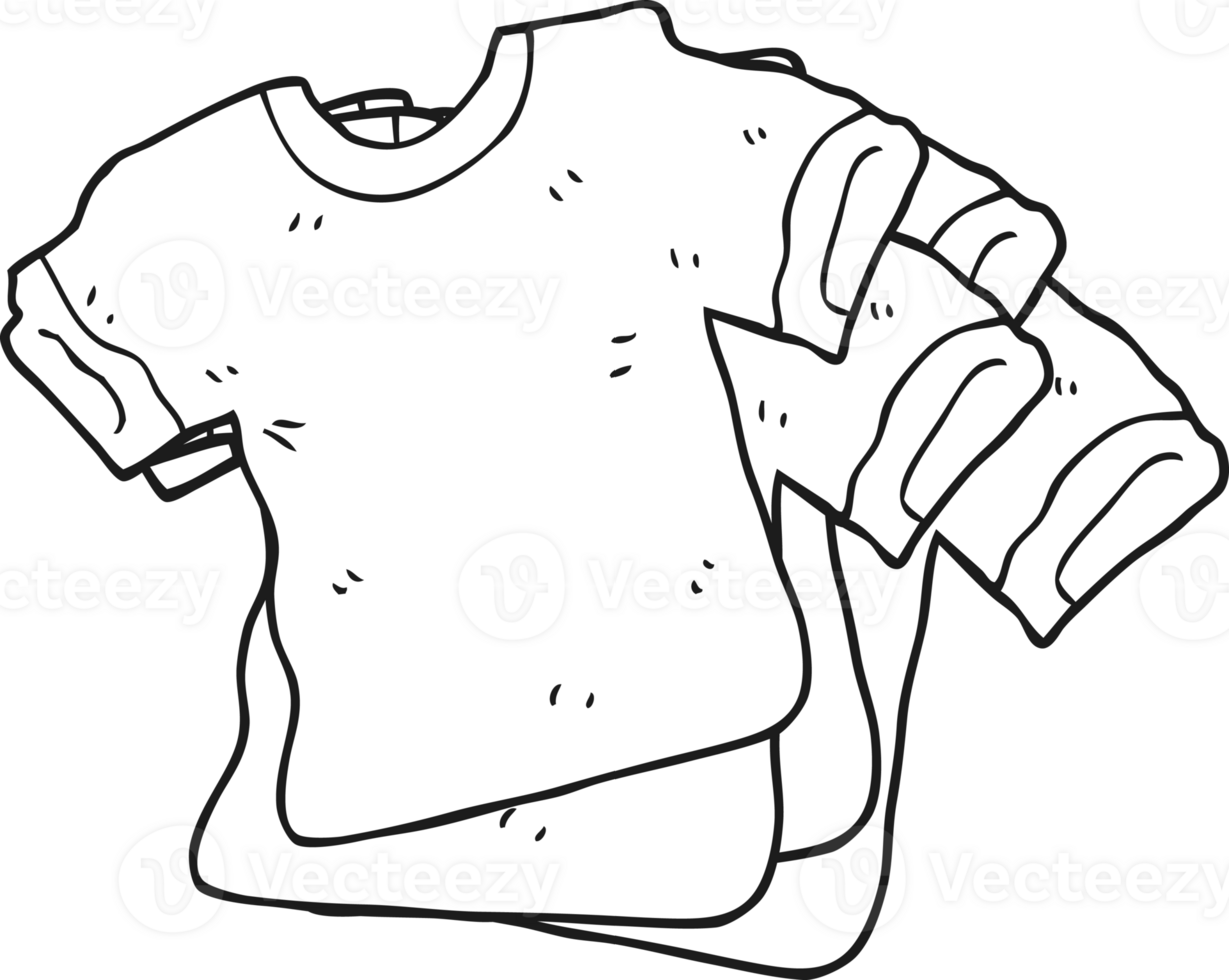 hand drawn black and white cartoon t shirts png
