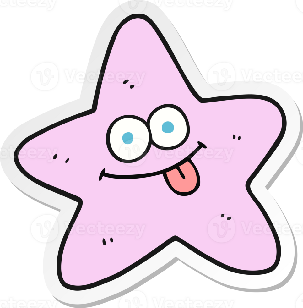 sticker of a cartoon starfish png