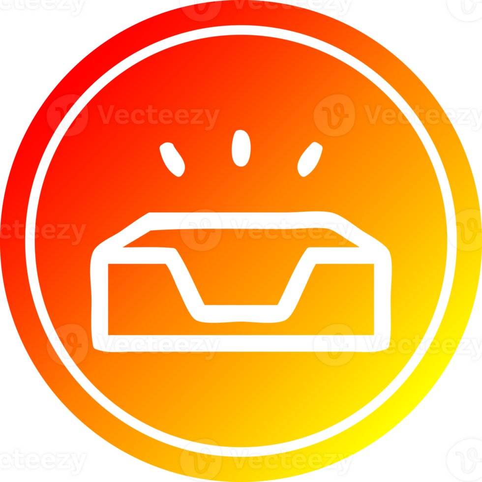 empty in tray circular icon with warm gradient finish png