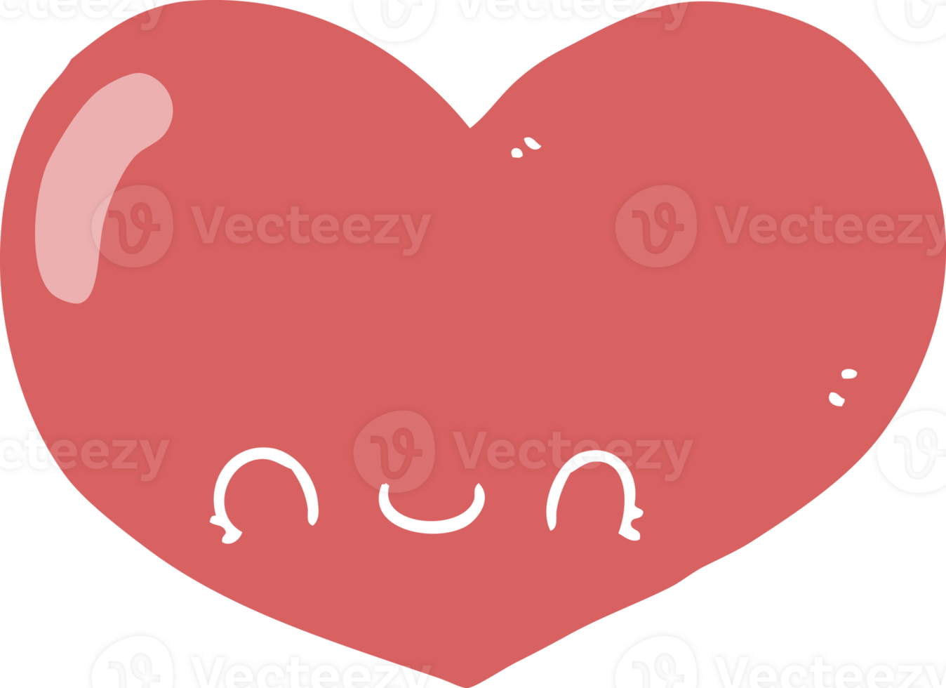 flat color style cartoon love heart character png