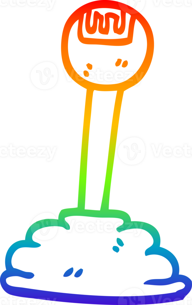 rainbow gradient line drawing of a cartoon gear shift png