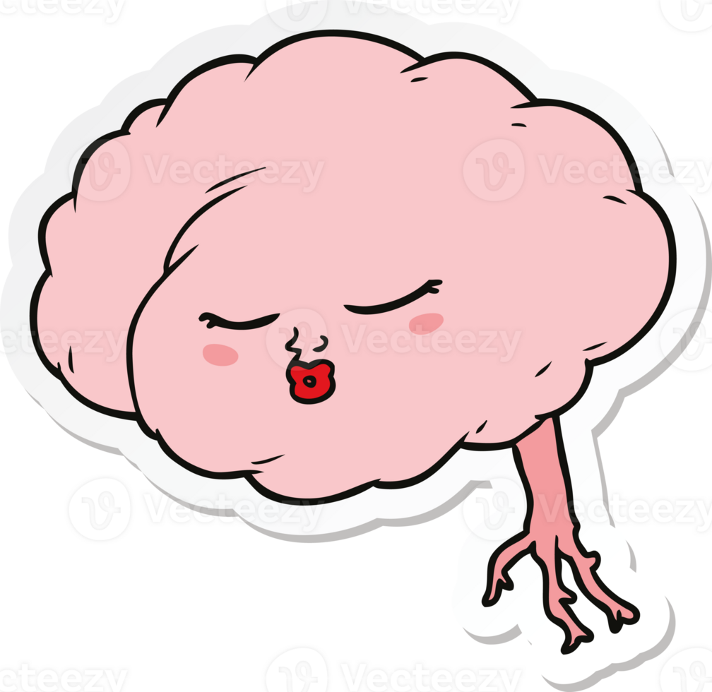 adesivo di un cervello cartone animato png