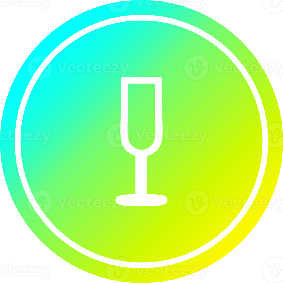 champagne flute circular icon with cool gradient finish png
