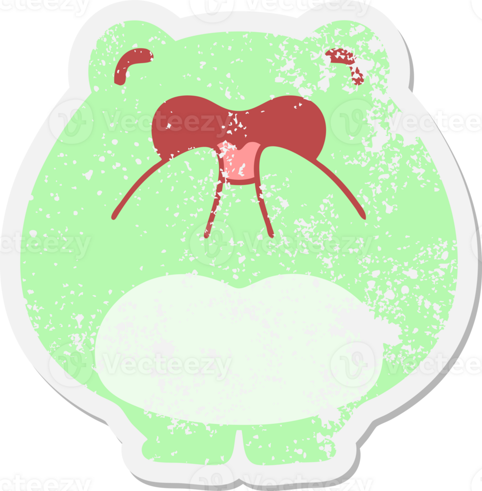 happy laughing frog grunge sticker png