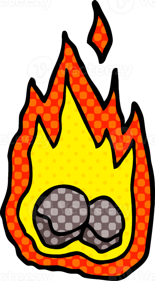 cartoon doodle burning coals png