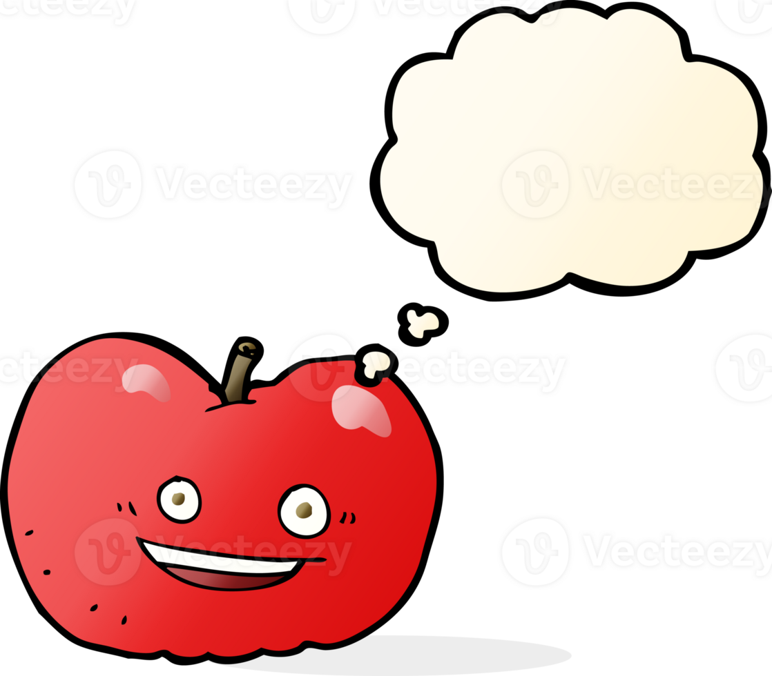 cartoon apple with thought bubble png