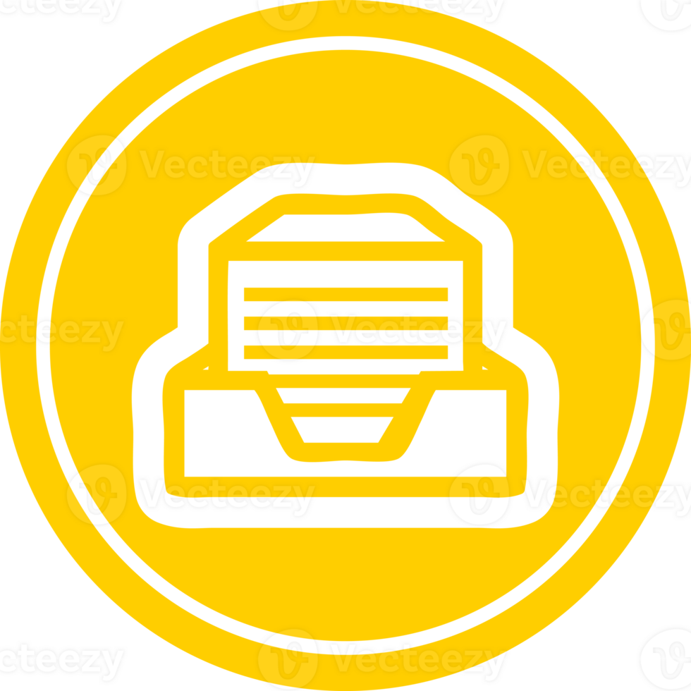 office paper stack circular icon symbol png