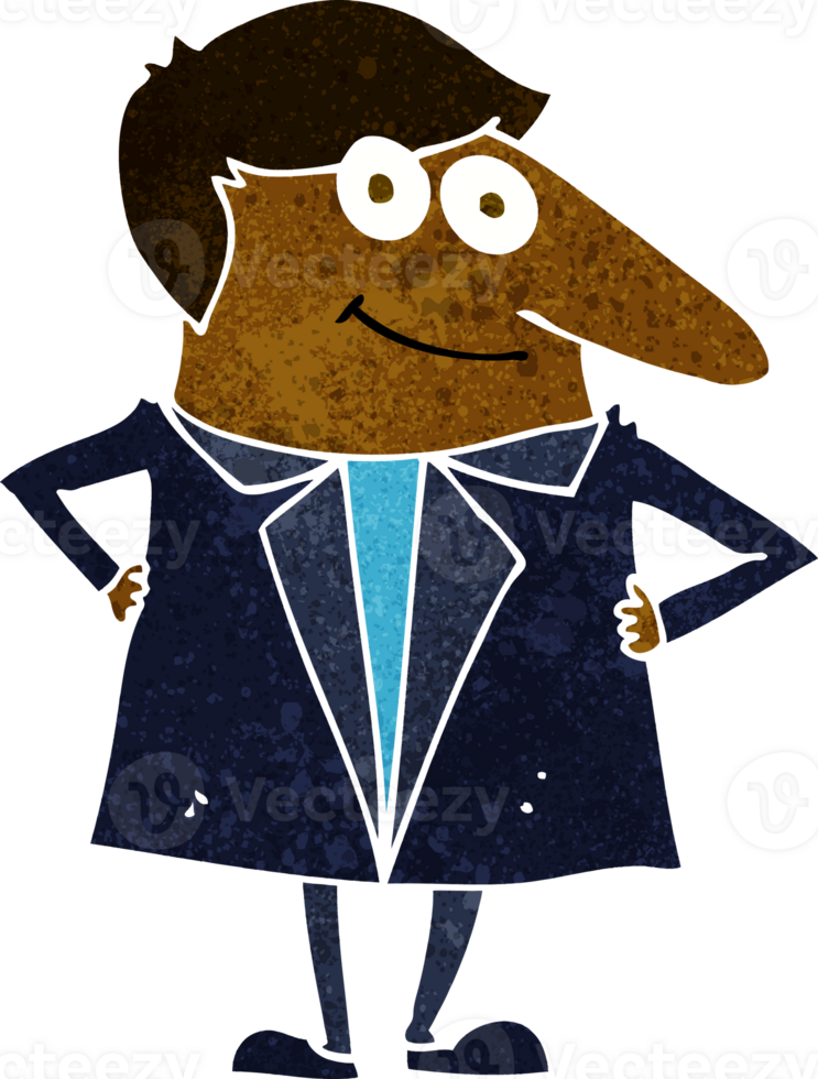 cartoon happy man in suit png