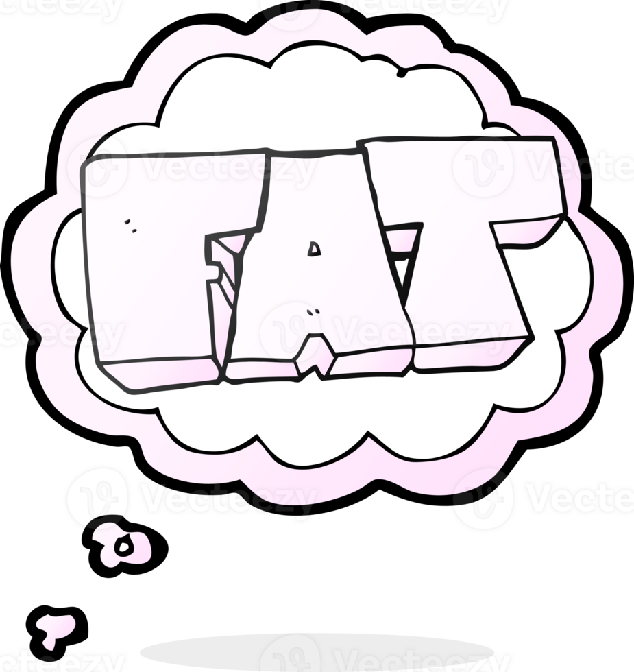 hand drawn thought bubble cartoon FAT symbol png
