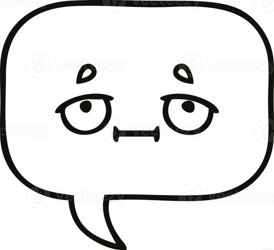 line drawing cartoon of a speech bubble png