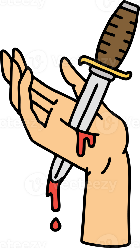 tattoo in traditional style of a dagger in the hand png