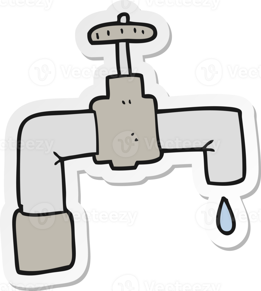 sticker of a cartoon dripping faucet png