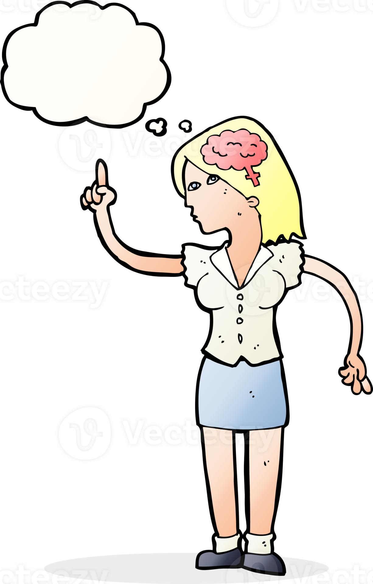 Cartoon Woman With Clever Idea With Thought Bubble 45000420 PNG cartoon-woman-with-clever-idea-with-thought-bubble-45000420-png