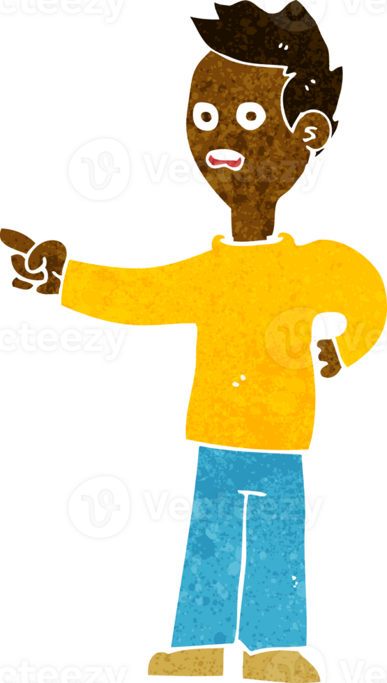 cartoon shocked boy pointing png