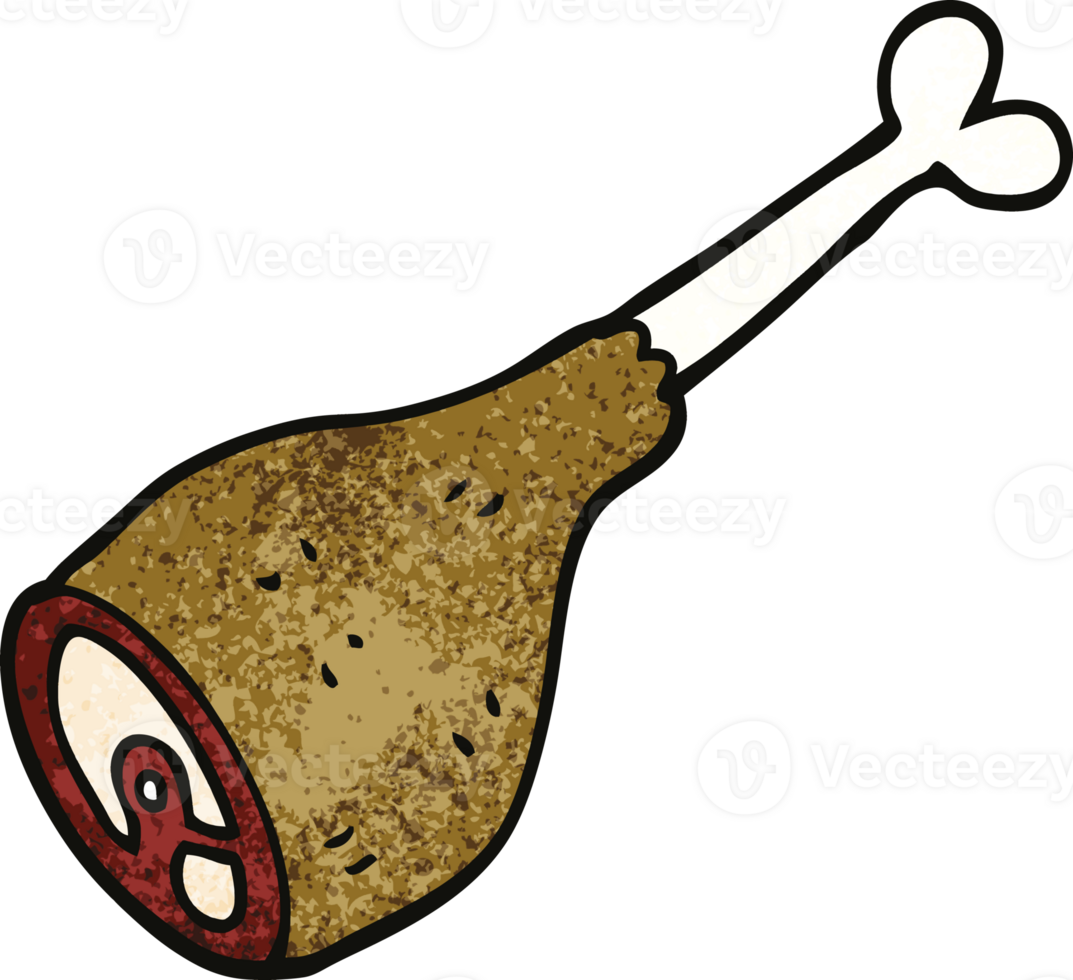 cartoon doodle well cooked meat png