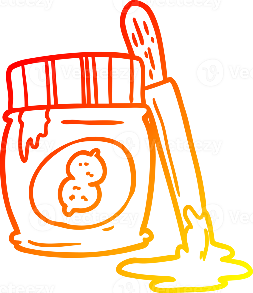 warm gradient line drawing of a jar of peanut butter png
