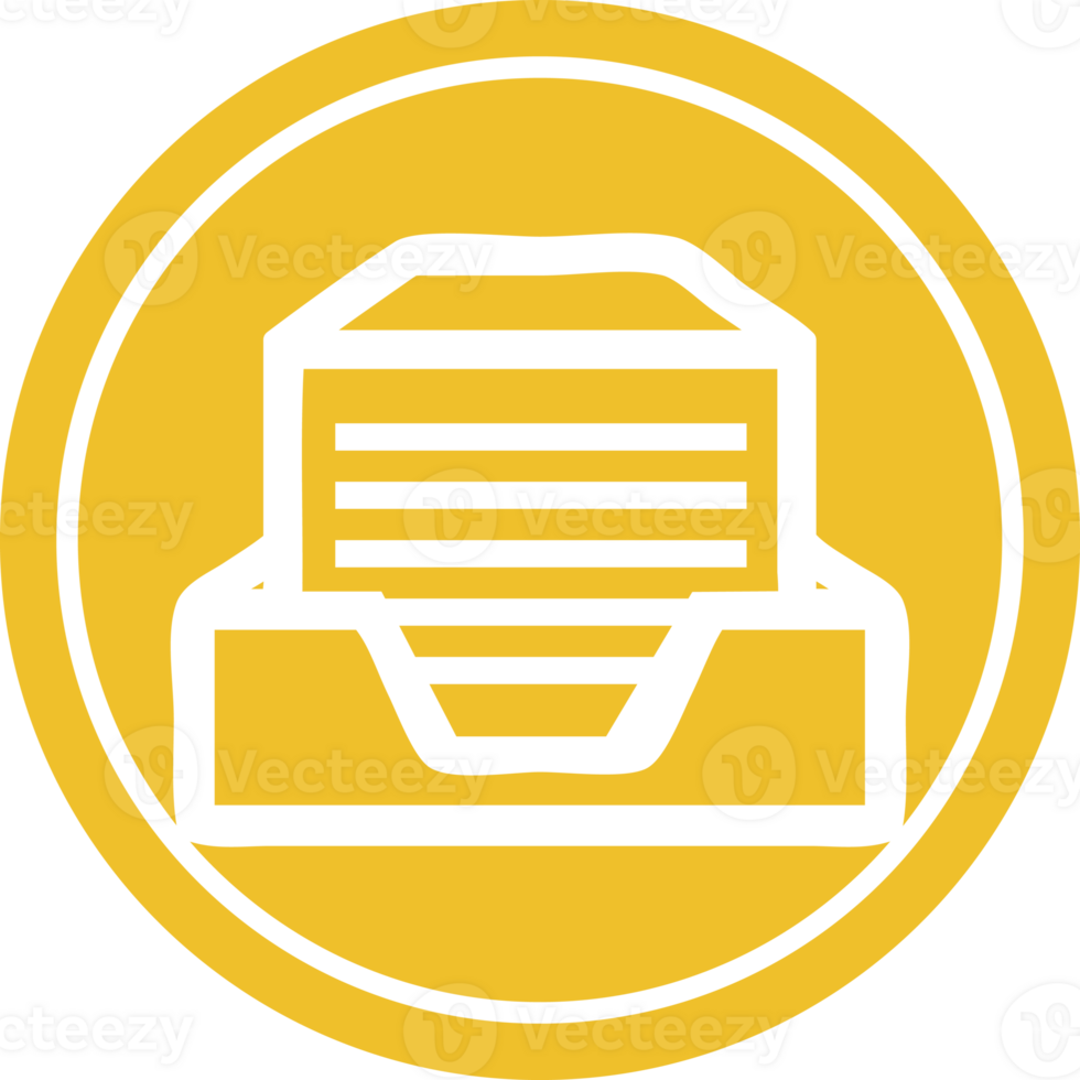 kantoor papier stack circulaire icoon symbool png