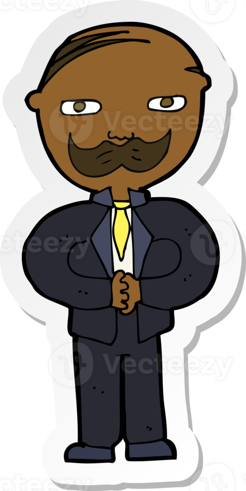sticker of a cartoon old man with mustache png