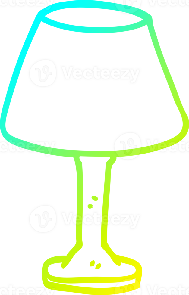 cold gradient line drawing of a cartoon desk lamp png