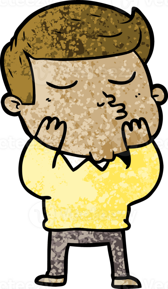 cartoon model guy pouting png