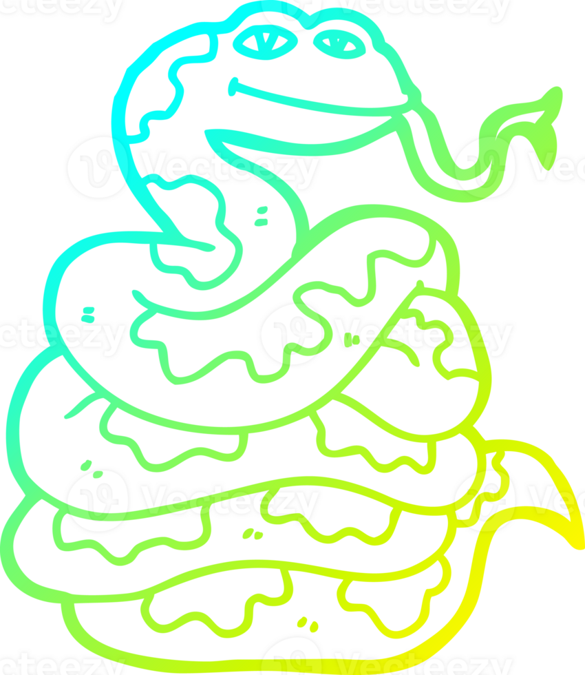 cold gradient line drawing of a cartoon snake png