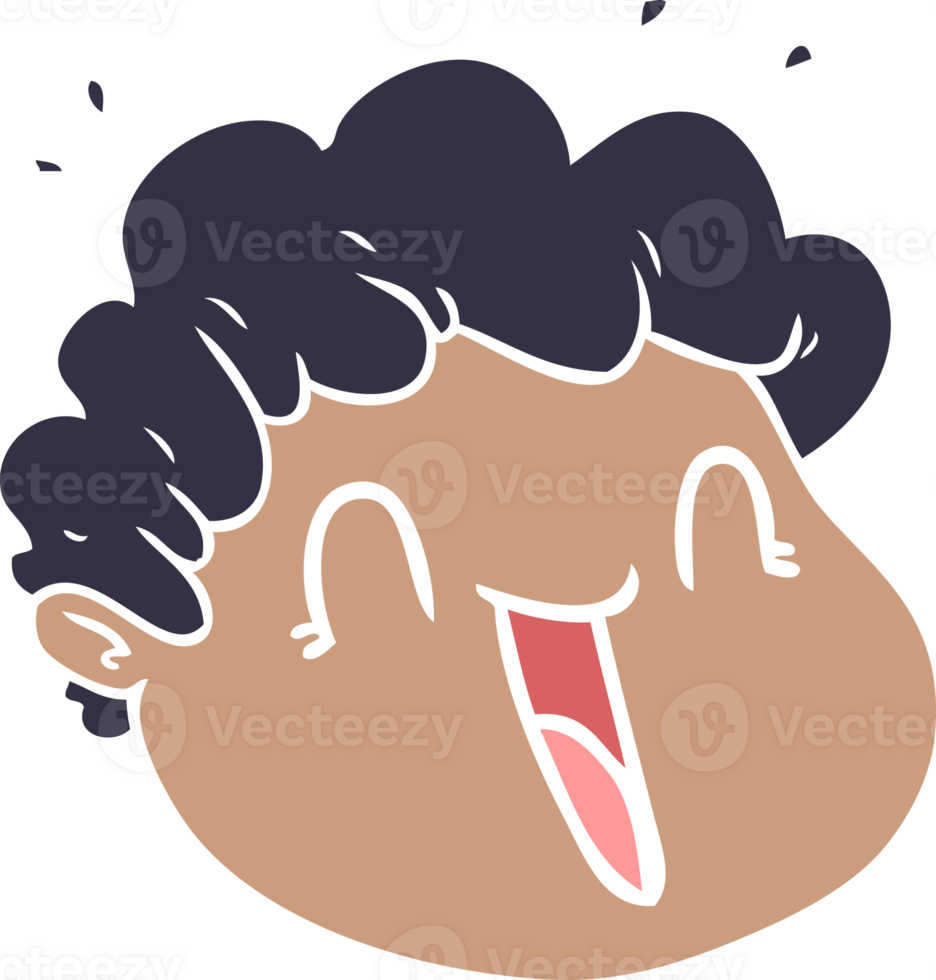 flat color style cartoon male face png