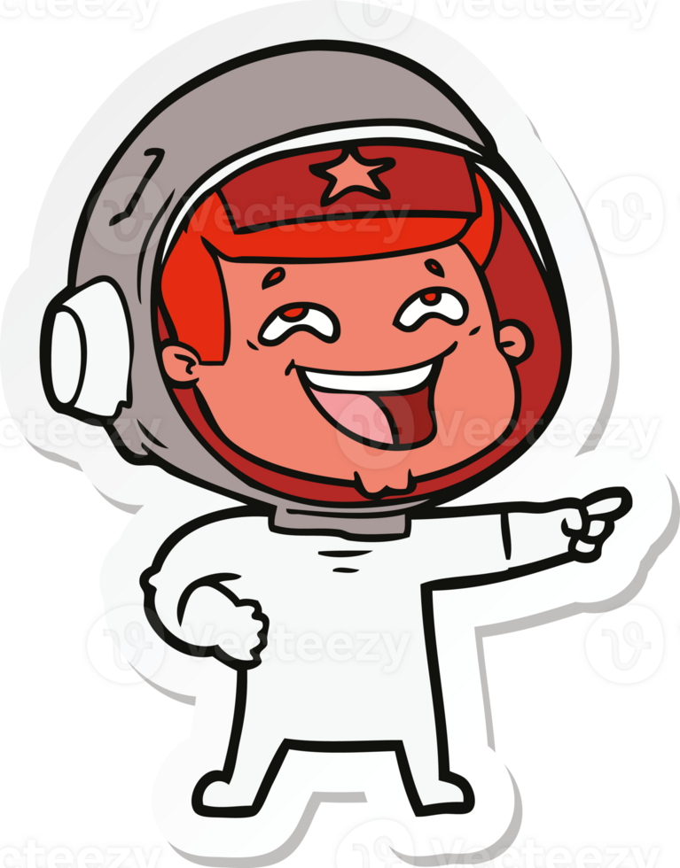 adesivo di un cartone animato che ride astronauta png
