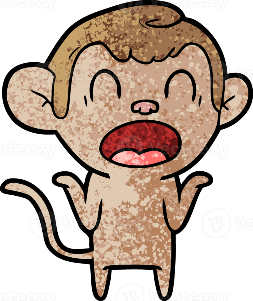 shouting cartoon monkey shrugging shoulders png