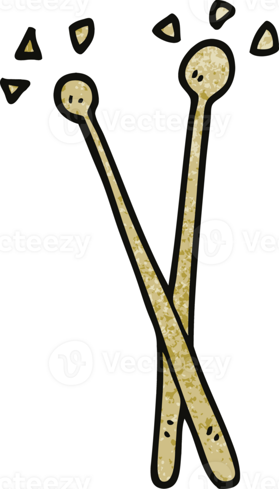 cartoon doodle drum sticks png