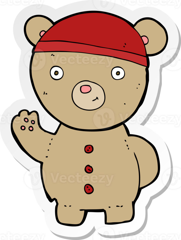 sticker of a cartoon teddy bear png