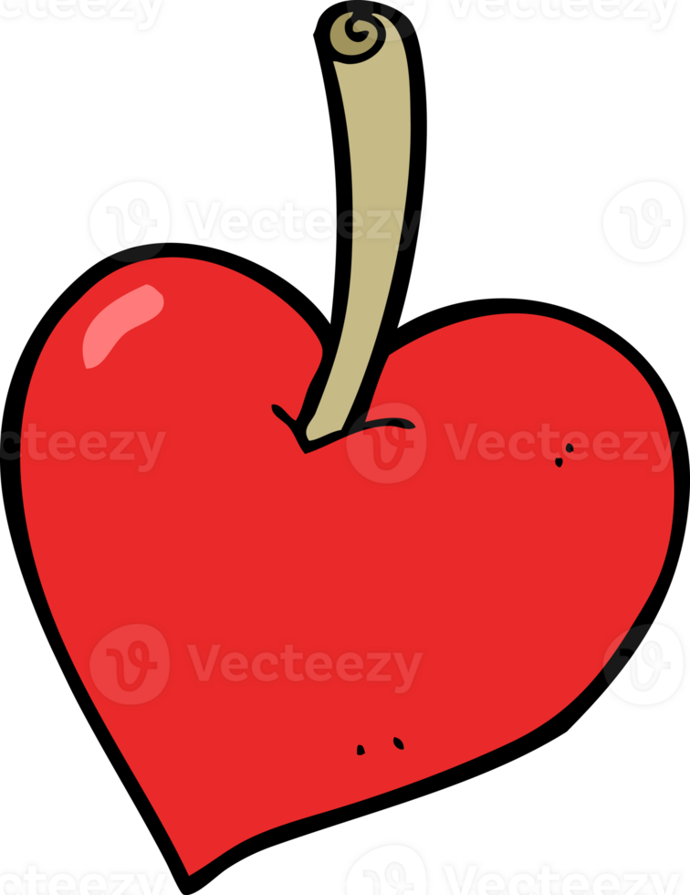 cartoon love heart apple png