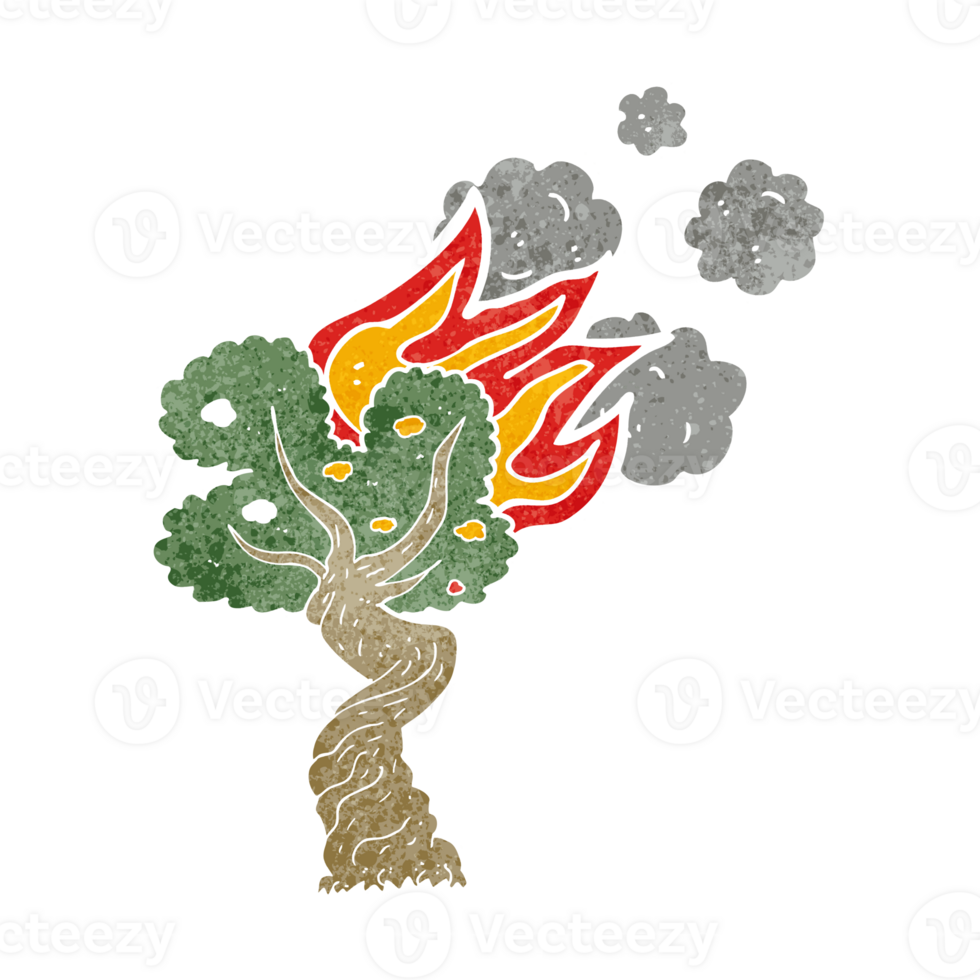 cartoon burning tree png