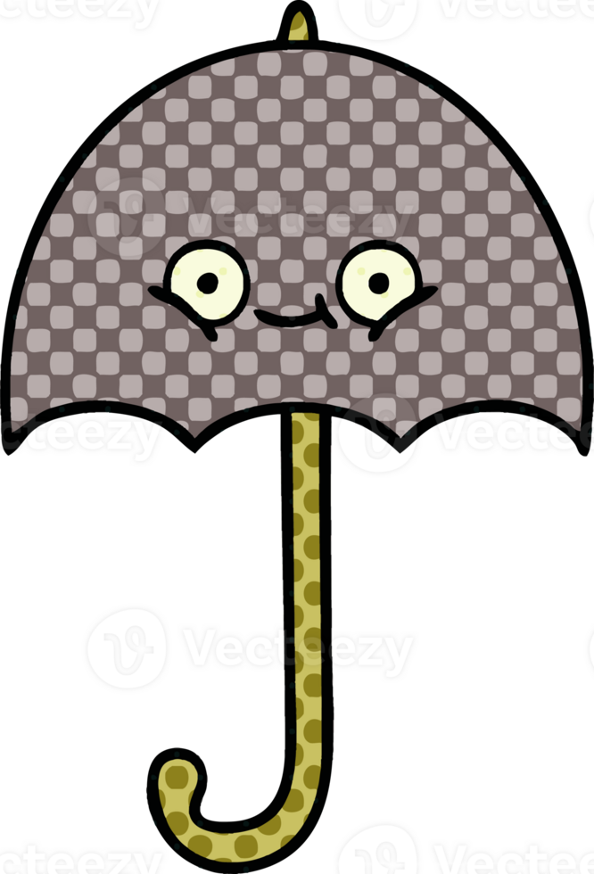 comic book style cartoon of a umbrella png