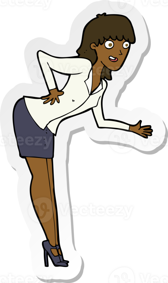 sticker of a cartoon businesswoman explaining png