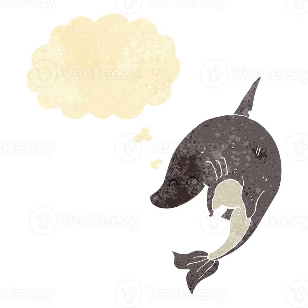 cartoon shark with thought bubble png