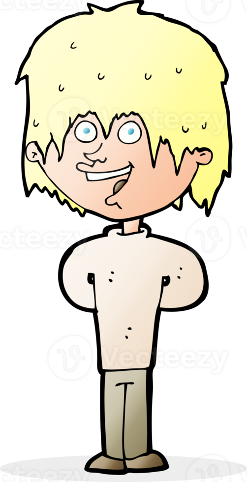 cartoon happy scruffy boy png