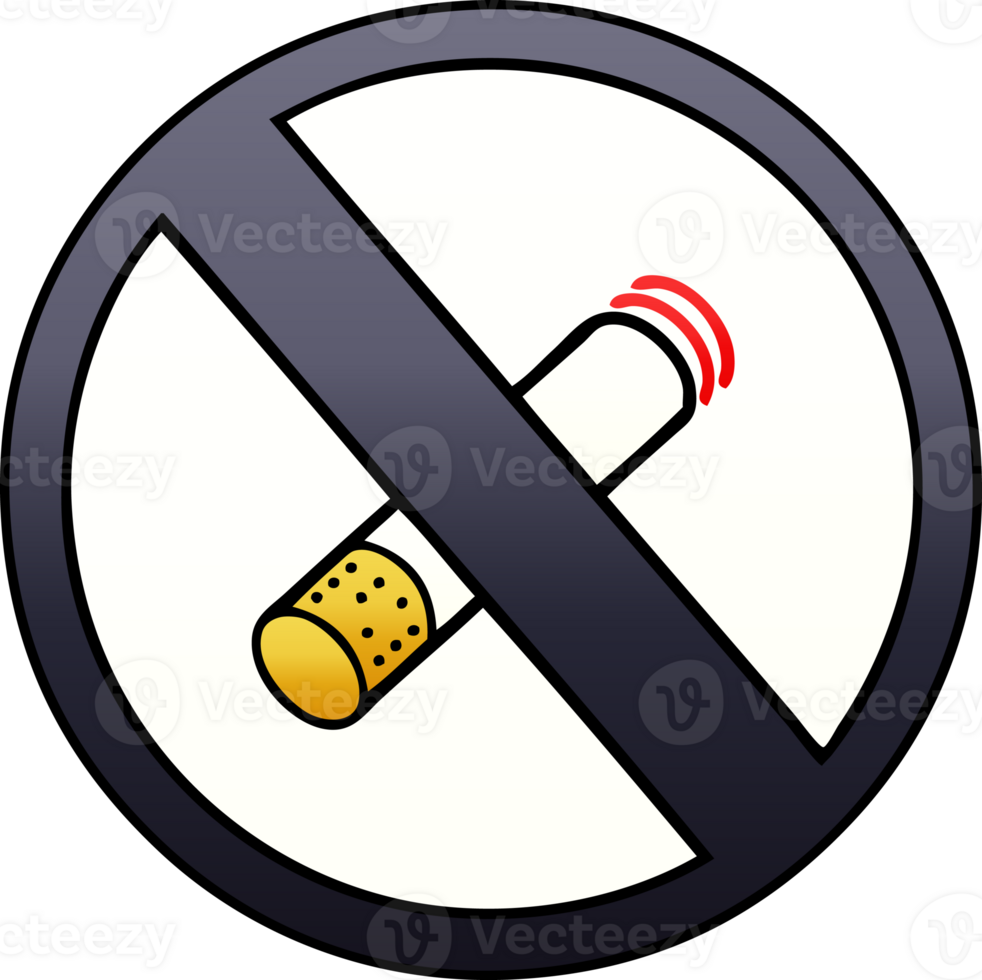 gradient shaded cartoon of a no smoking allowed sign png