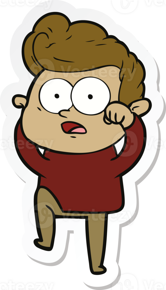 sticker of a cartoon staring man png