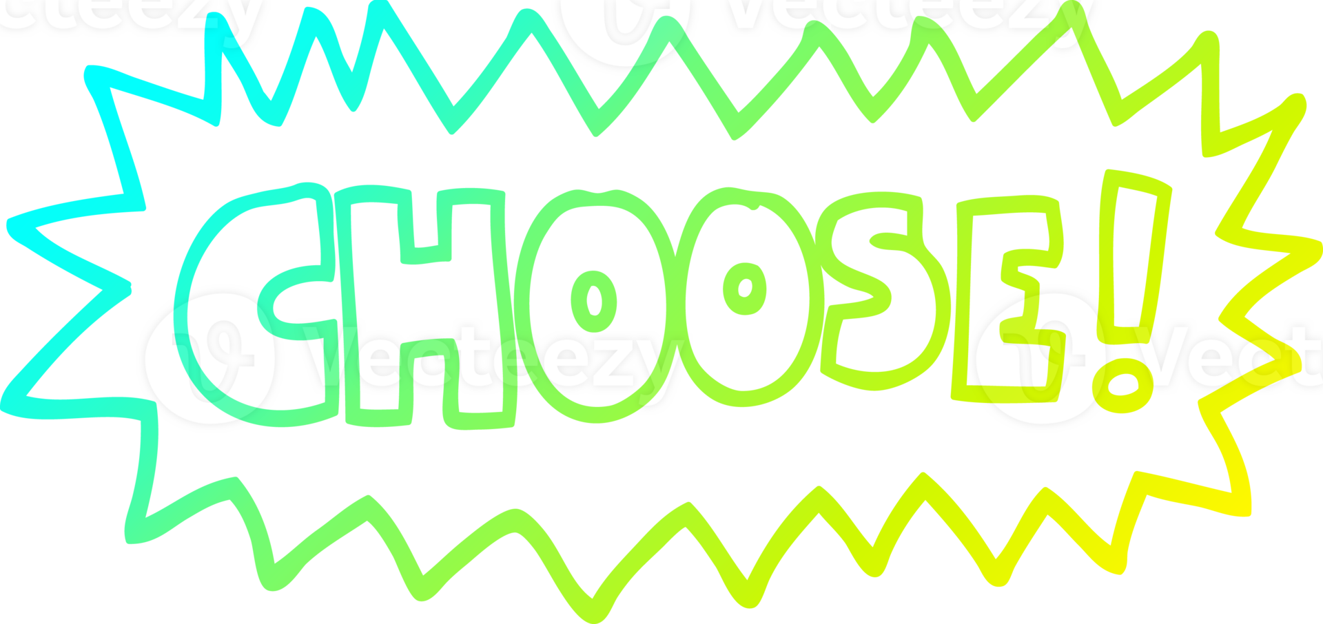 cold gradient line drawing of a cartoon choose symbol png