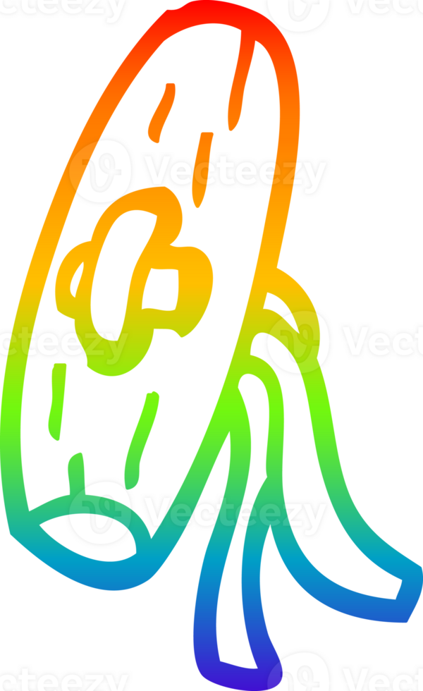 rainbow gradient line drawing of a cartoon old wooden button png